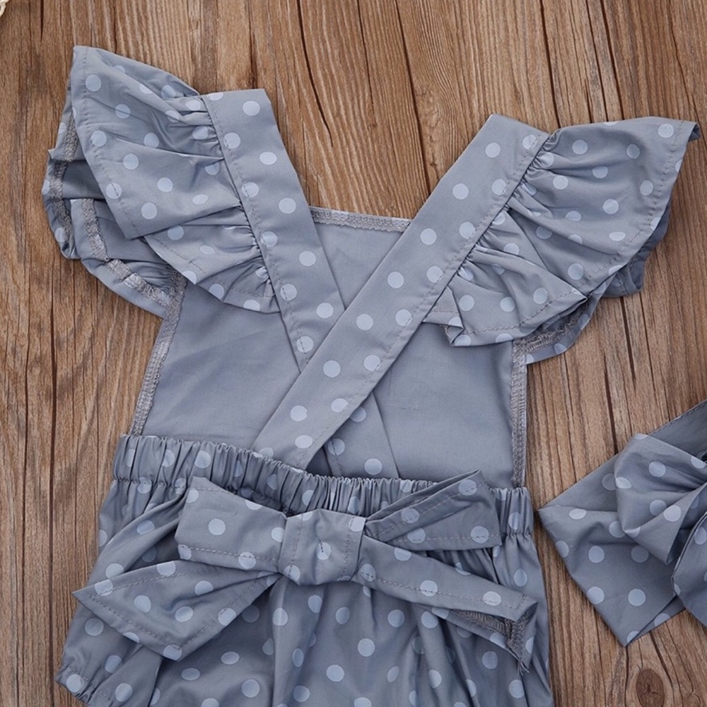 Ava Polka Dot Denim Romper - Picture 5 of 7